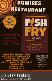Squires Fish Fry Fridays
